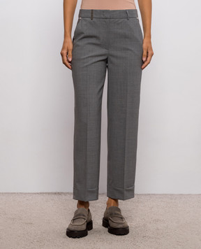 Peserico Gray wool pants A0487702008