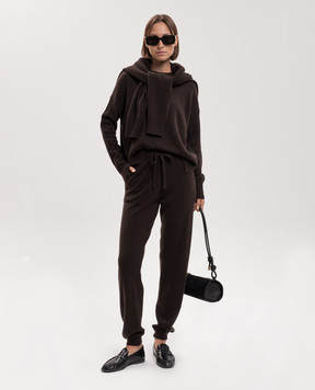 Allude Brown wool and cashmere joggers 26537011