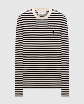Ami Paris Ivory striped long-sleeve top UTS414JE0241