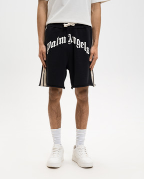 Palm Angels Black shorts with stripes PMCI02DS26FLE001