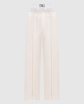 SSHEENA Beige Paji linen pants 26SSPAJITS26012