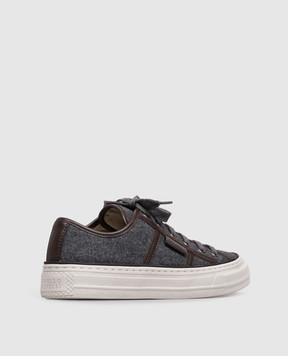 Brunello Cucinelli Gray wool sneakers MZ38G3328P