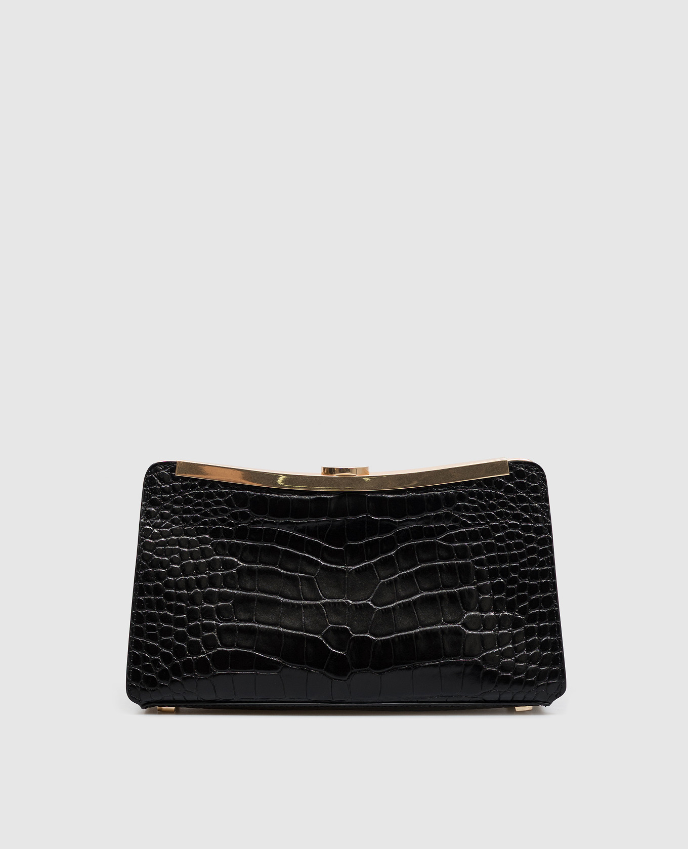 Solange black leather clutch Simkhai