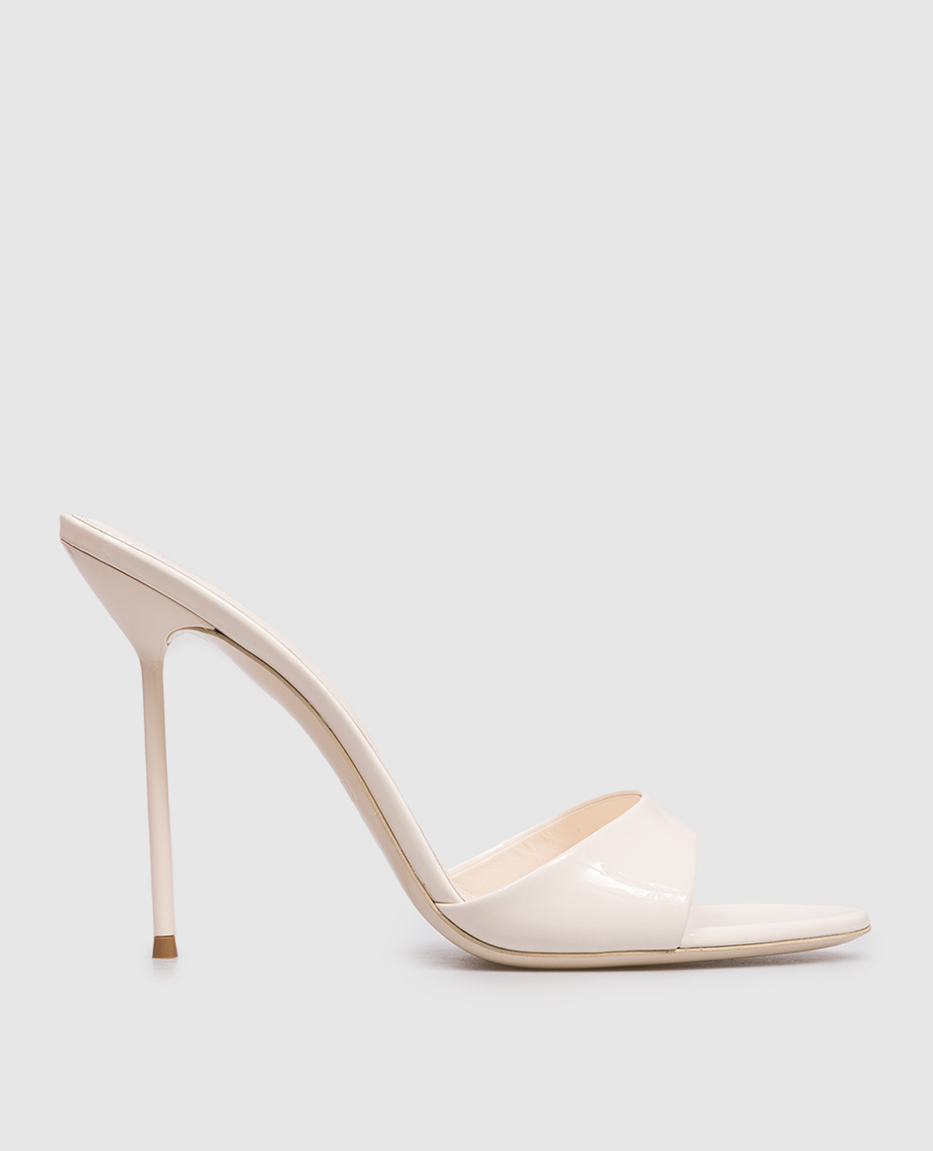 

LIDIA ivory patent leather mules Paris Texas, Beige