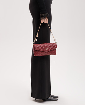 Twinset Burgundy clutch with pendants 262TH7043