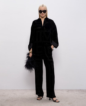 Toteme Black velvet blouse with silk 261WRT0702FB0548