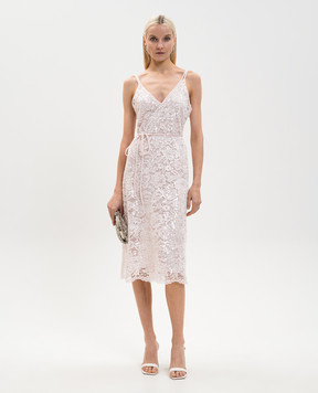 Twinset Pink lace midi dress with sequins 261TP2630
