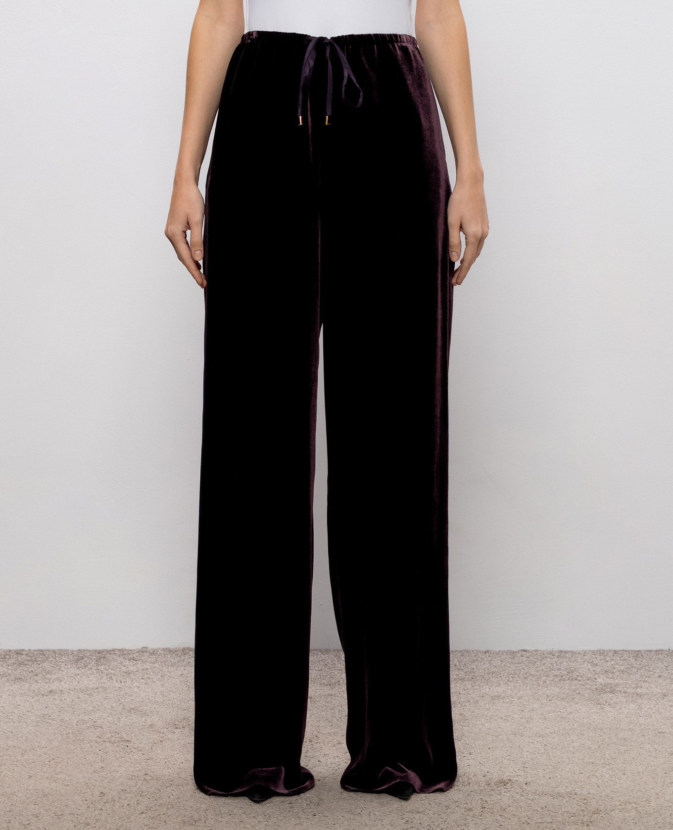 Burgundy velvet pants with silk Agnona 3