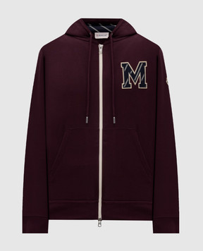 Moncler Burgundy sports jacket with monogram logo L20918G0000289AUJ