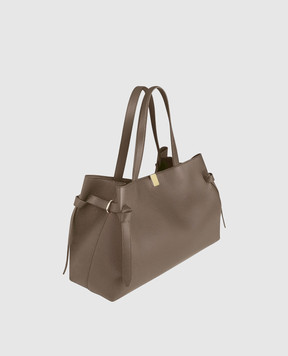 YUZEFI Gyoza brown leather tote bag GYOZATOTEPEBBLEGRAINLEA