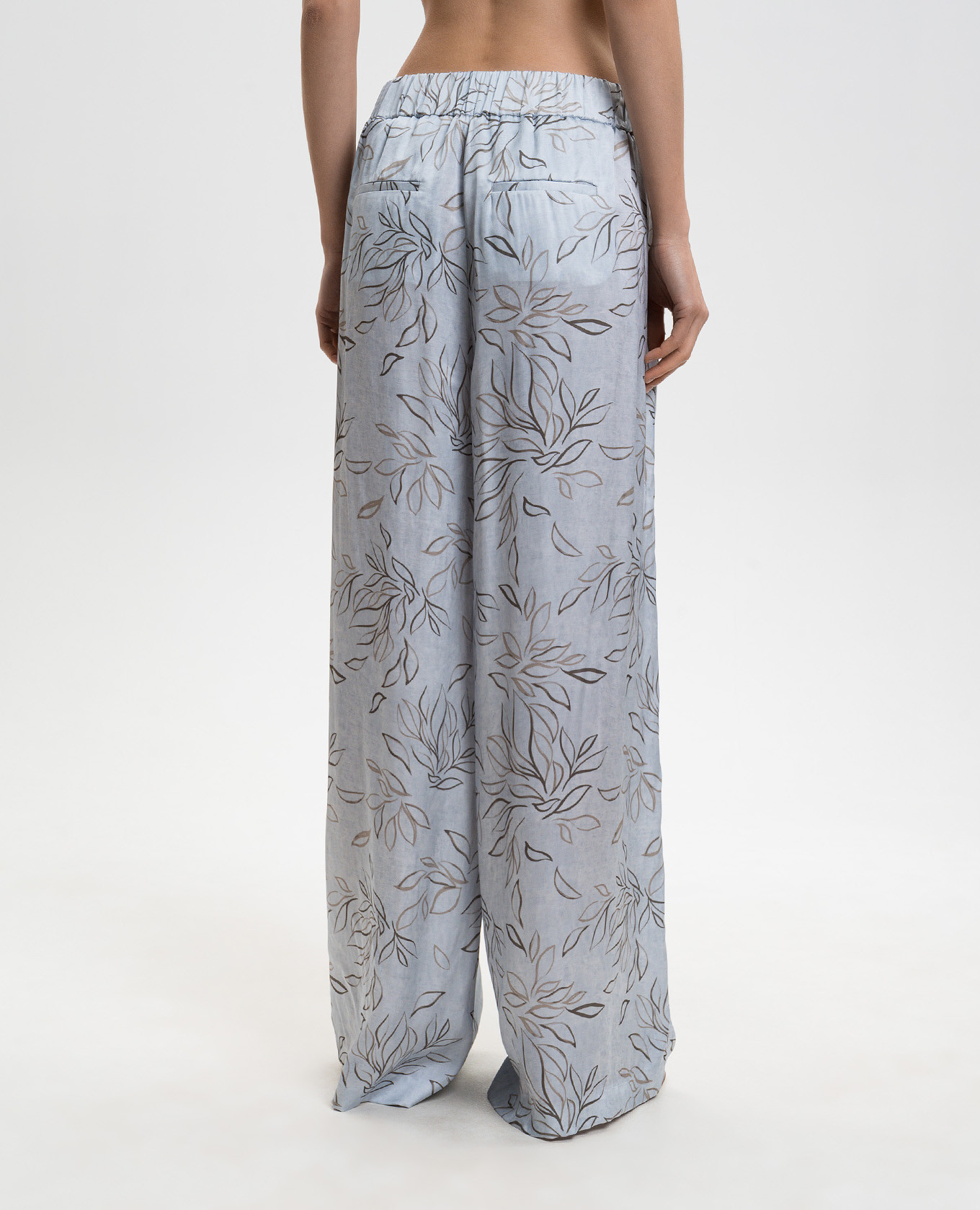 

Blue palazzo pants in floral print Peserico, Light blue