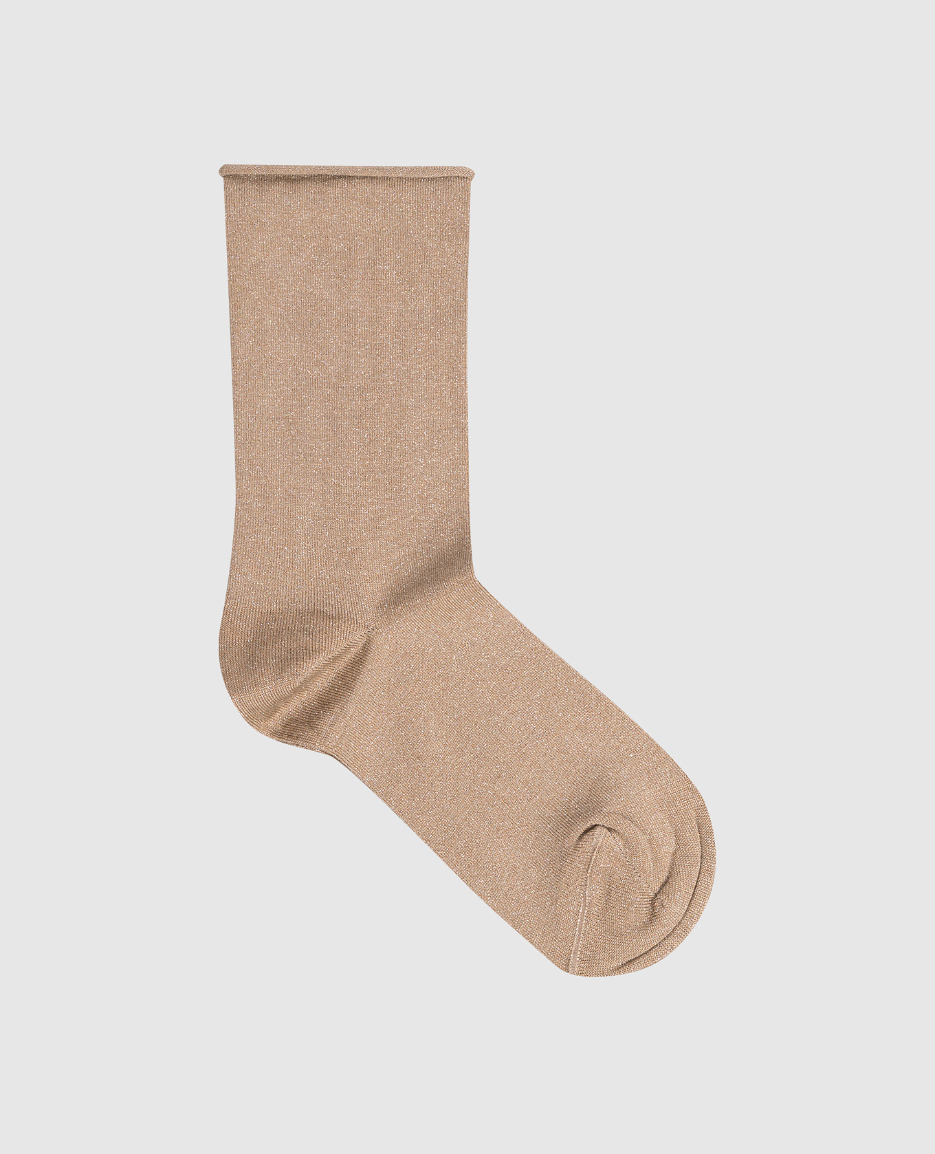 Beige cashmere and silk socks with lurex