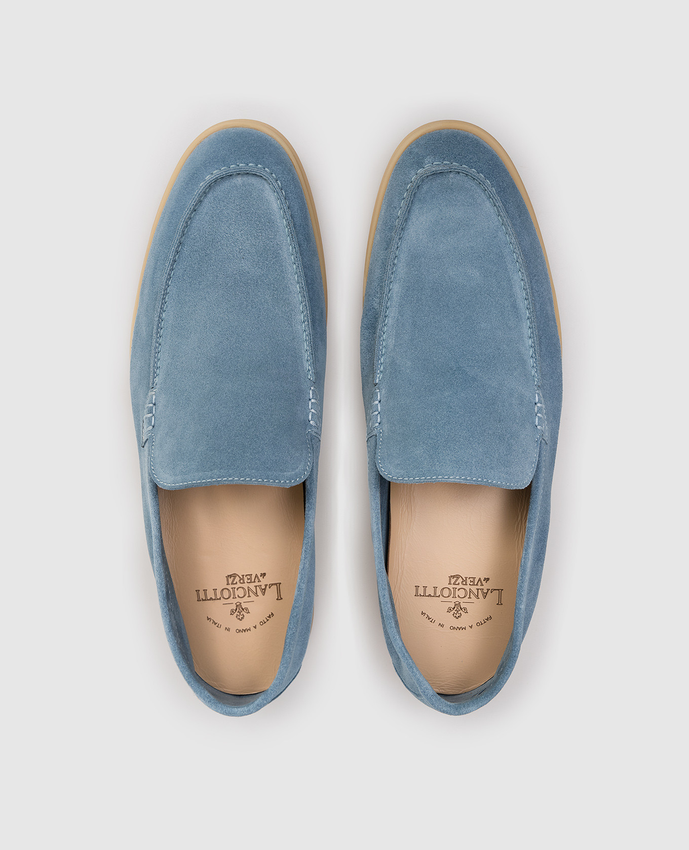 

Blue suede loafers Lanciotti De Verzi, Light blue