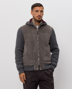 Brunello Cucinelli Gray combination jacket MPCLF2053