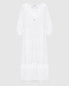 Peserico White dress with a monil chain S02401L100481