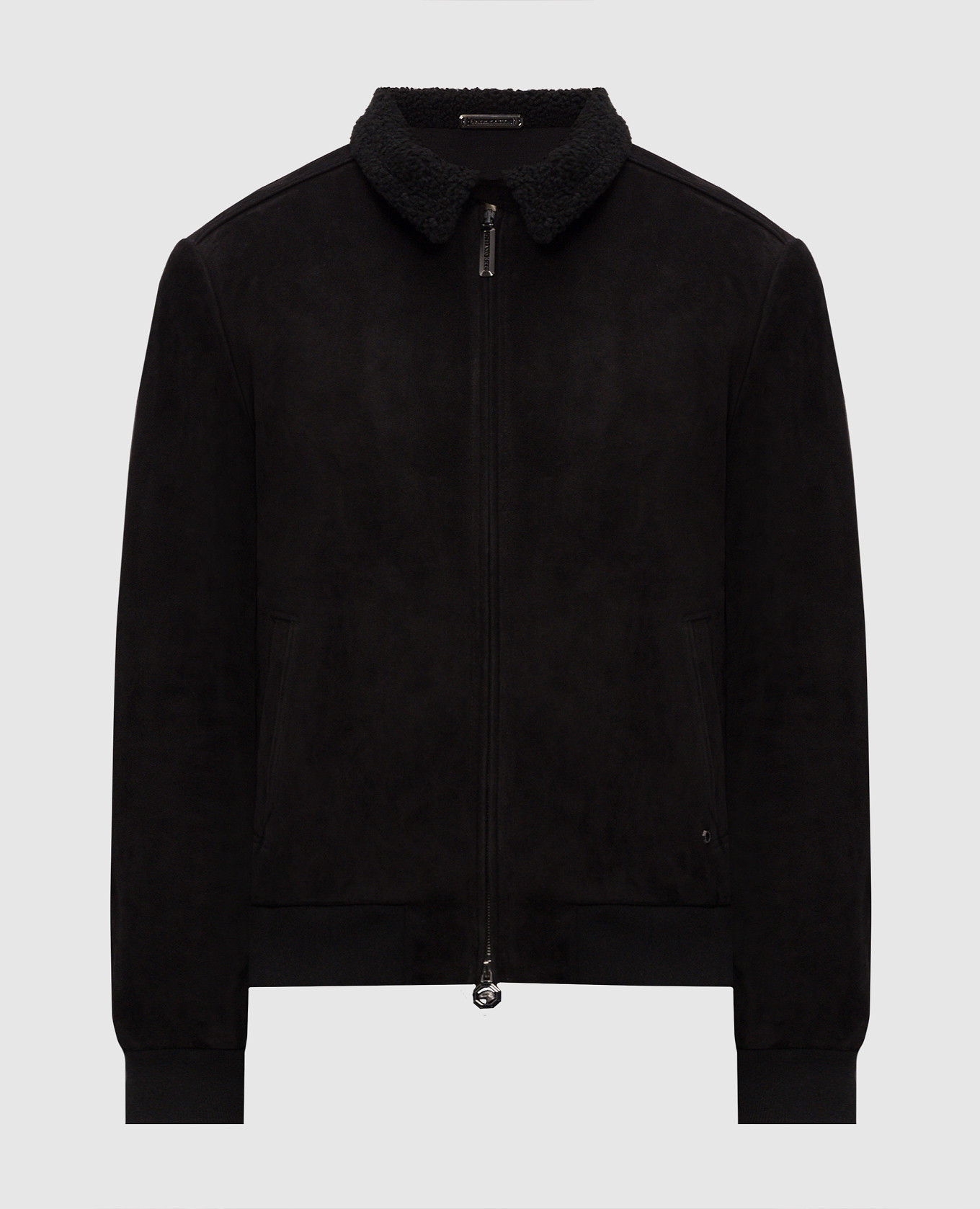 Black suede jacket with fur