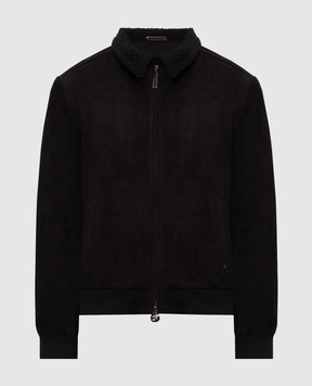 Stefano Ricci Black suede jacket with fur M7J6300240SUELU8