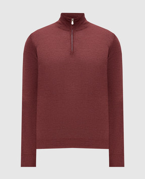 Brunello Cucinelli Burgundy cashmere, silk and linen jumper MSY00124
