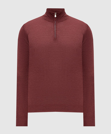 Burgundy cashmere, silk and linen jumper