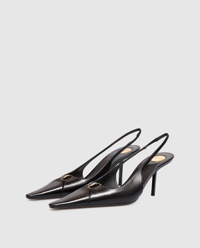 Saint Laurent BABYLONE BRETEUIL black leather slingbacks 858966AAEHI