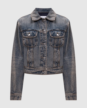 Alexander McQueen Blue denim jacket with a worn effect 871901QMAD4