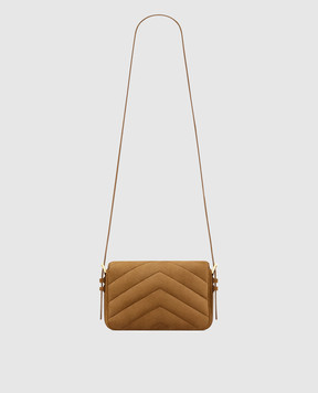Saint Laurent Brown suede crossbody bag LOULOU 873156AAEY6