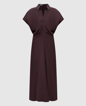 Brunello Cucinelli Purple linen dress with monil chain MH126A5426