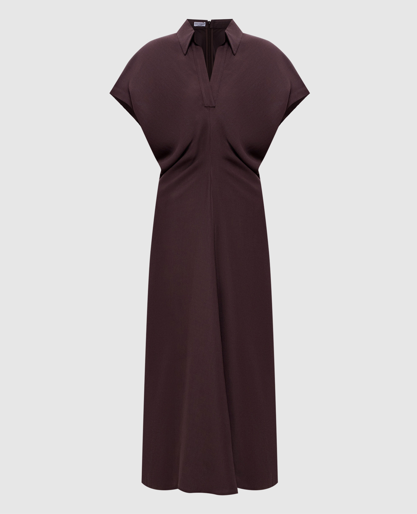 Purple linen dress with monil chain