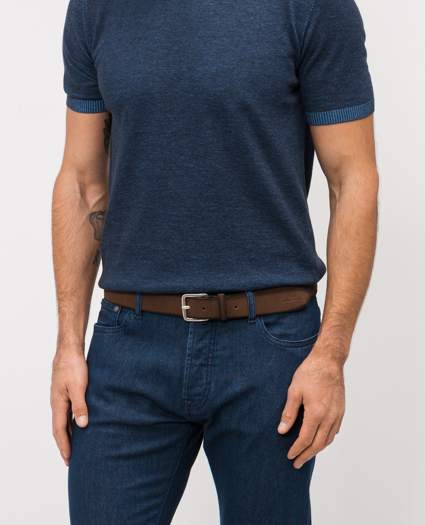 

Brown suede belt with vintage effect Gianni Chiarini