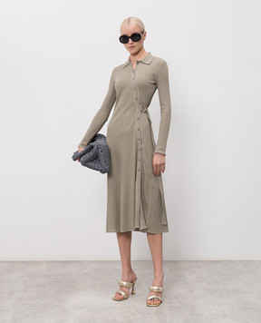 Max & Co GETTITO shirt dress in khaki rib MCOGETTITO