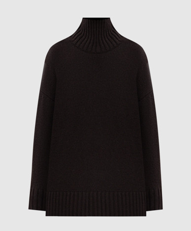 Brown wool and cashmere sweater