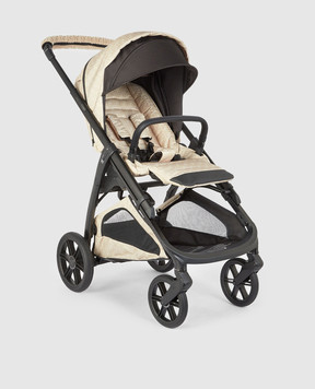 Fendi Beige baby stroller with FF brand pattern BUV024ASPW