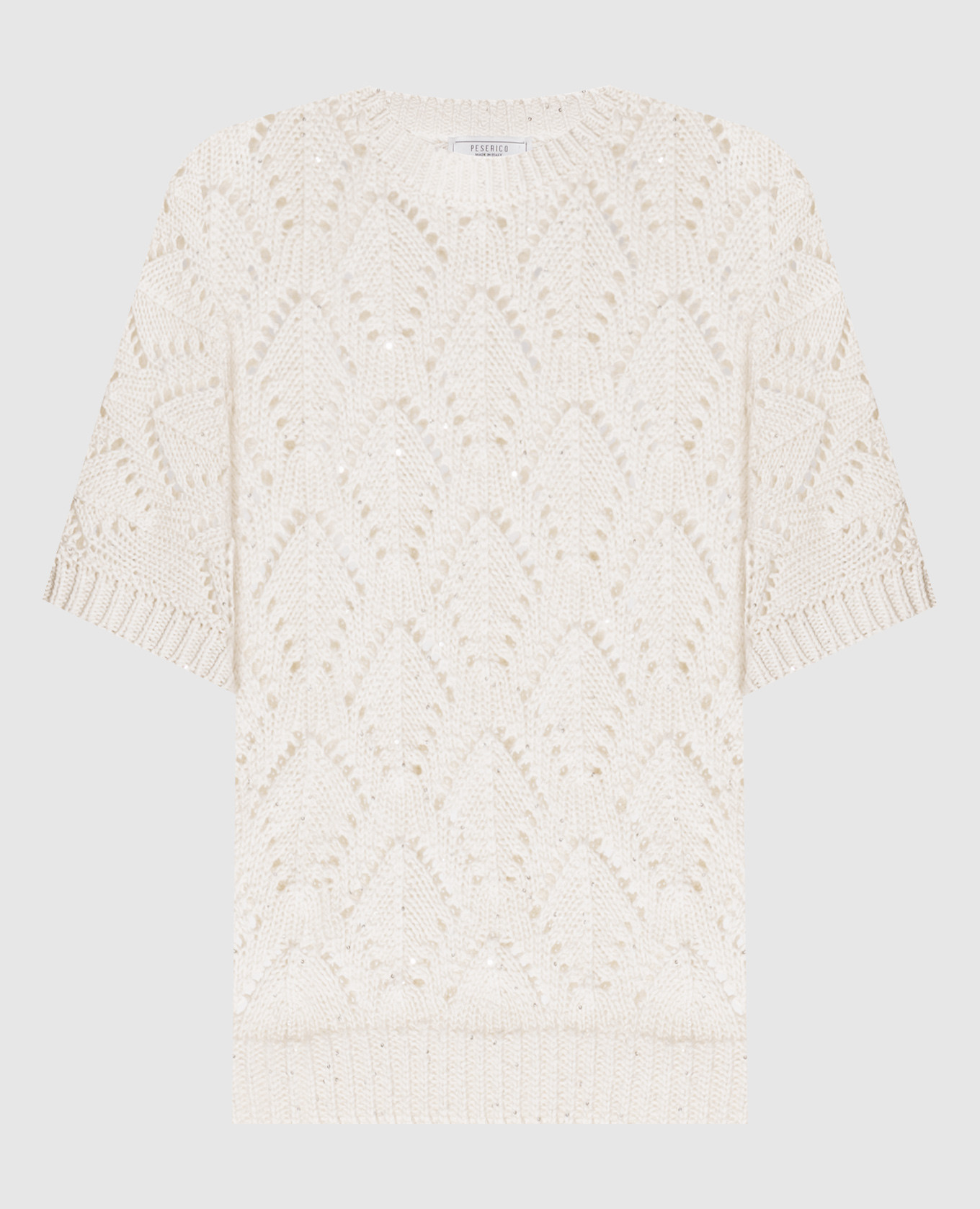 White openwork top with sequins