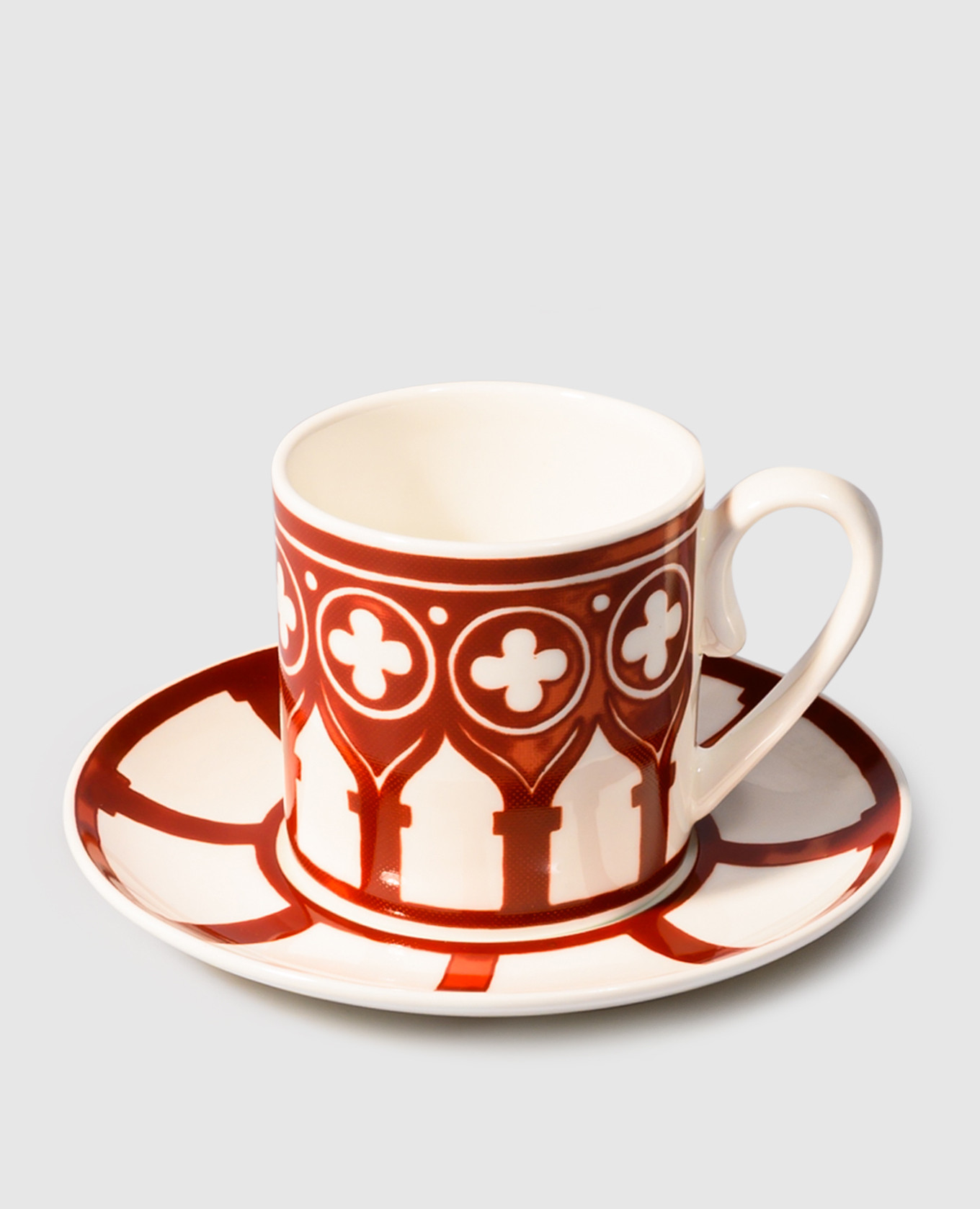 Witte porseleinen koffiekop met schotel Venezia