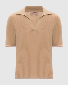 Twinset Beige top with ruffles 261TF3010