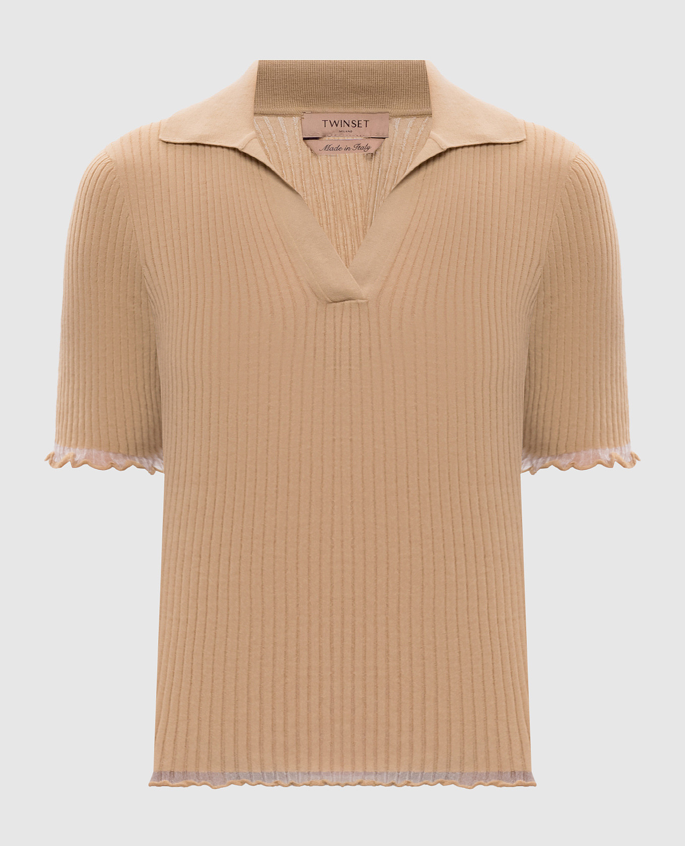 Beige top with ruffles