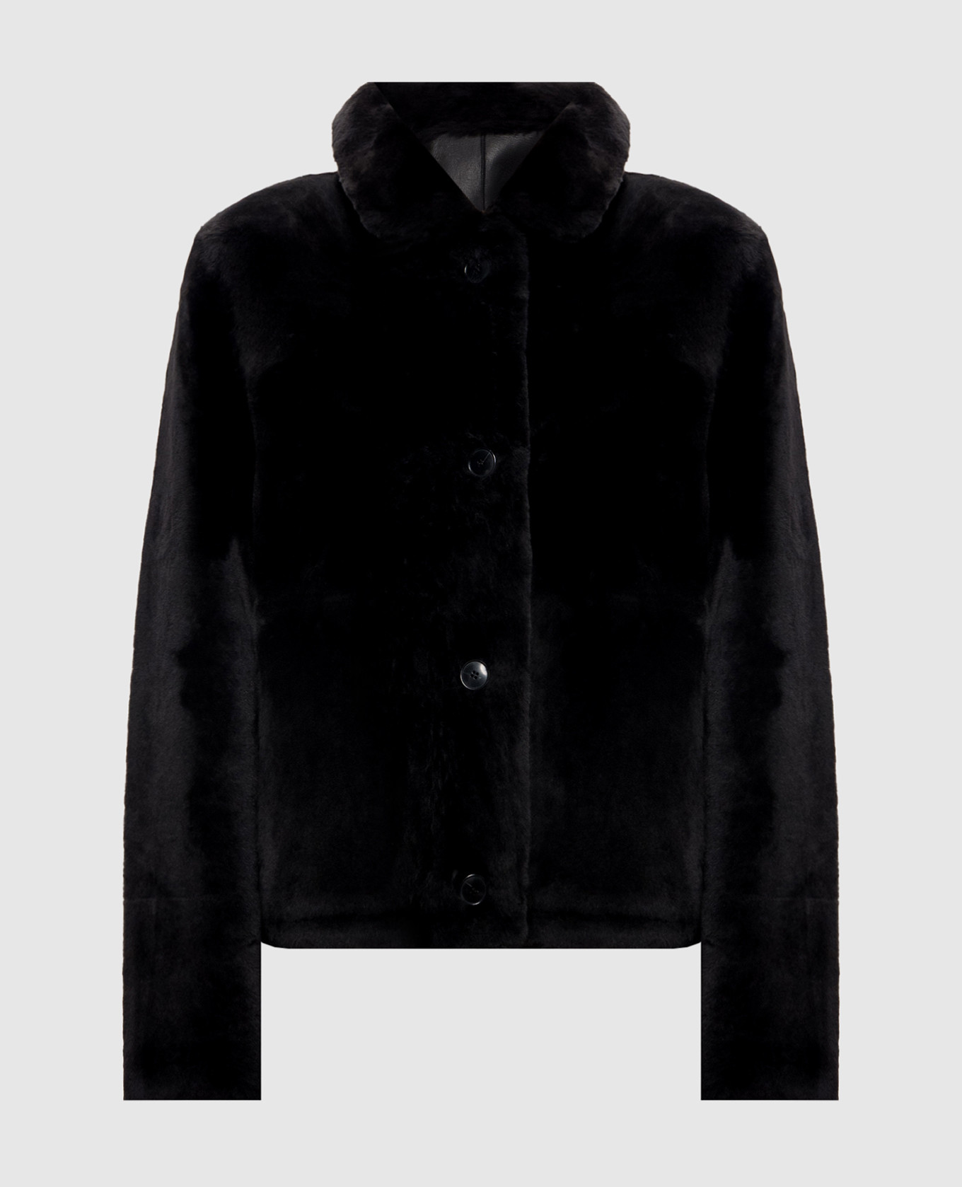Black sheepskin coat