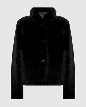 Yves Salomon Black sheepskin coat 22WYV64355MESI