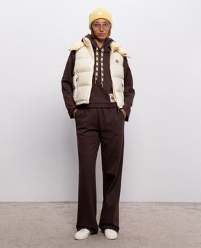 Moncler Brown hoodie with logo patch L20938G0000189BG3