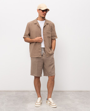 Peserico Brown linen shorts R54235T00D02494