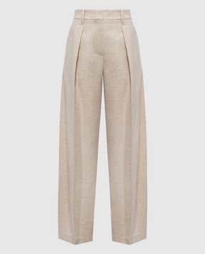 Brunello Cucinelli Beige wool and cashmere pants MB162P9307