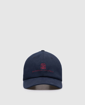 Brunello Cucinelli Blue cap with logo M277P9850
