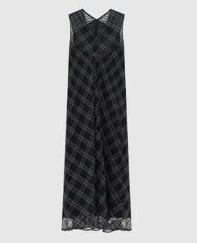 Marc Le Bihan Black dress with checked silk 2179