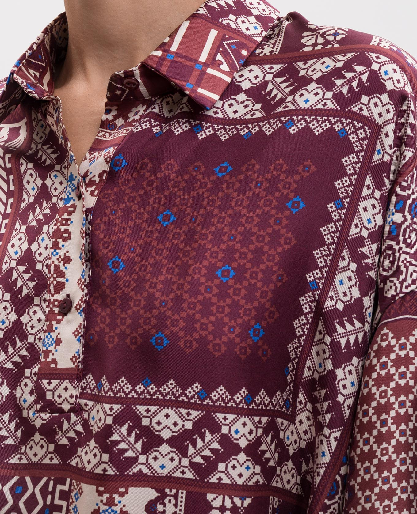 Uma burgundy silk dress Momoni 5