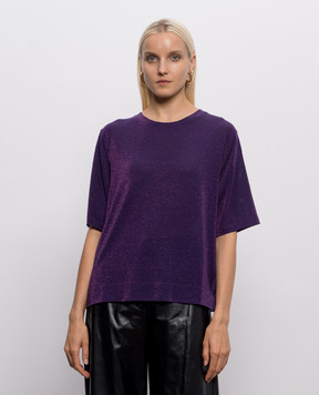 Momoni Iora purple lurex t-shirt MOTS00156MO