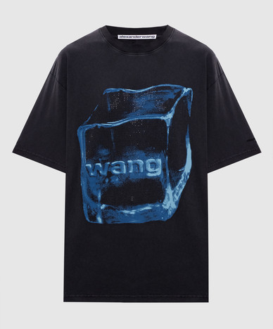 Black Crystal Graphic T-shirt with crystals