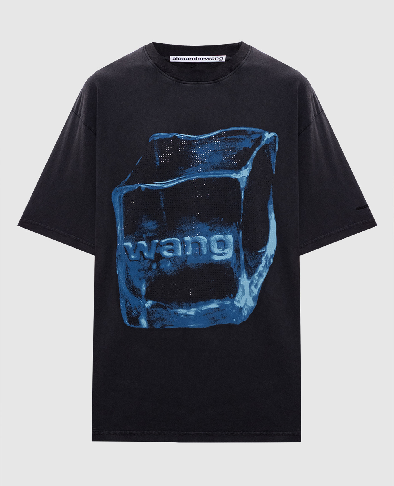 Black Crystal Graphic T-shirt with crystals Alexander Wang