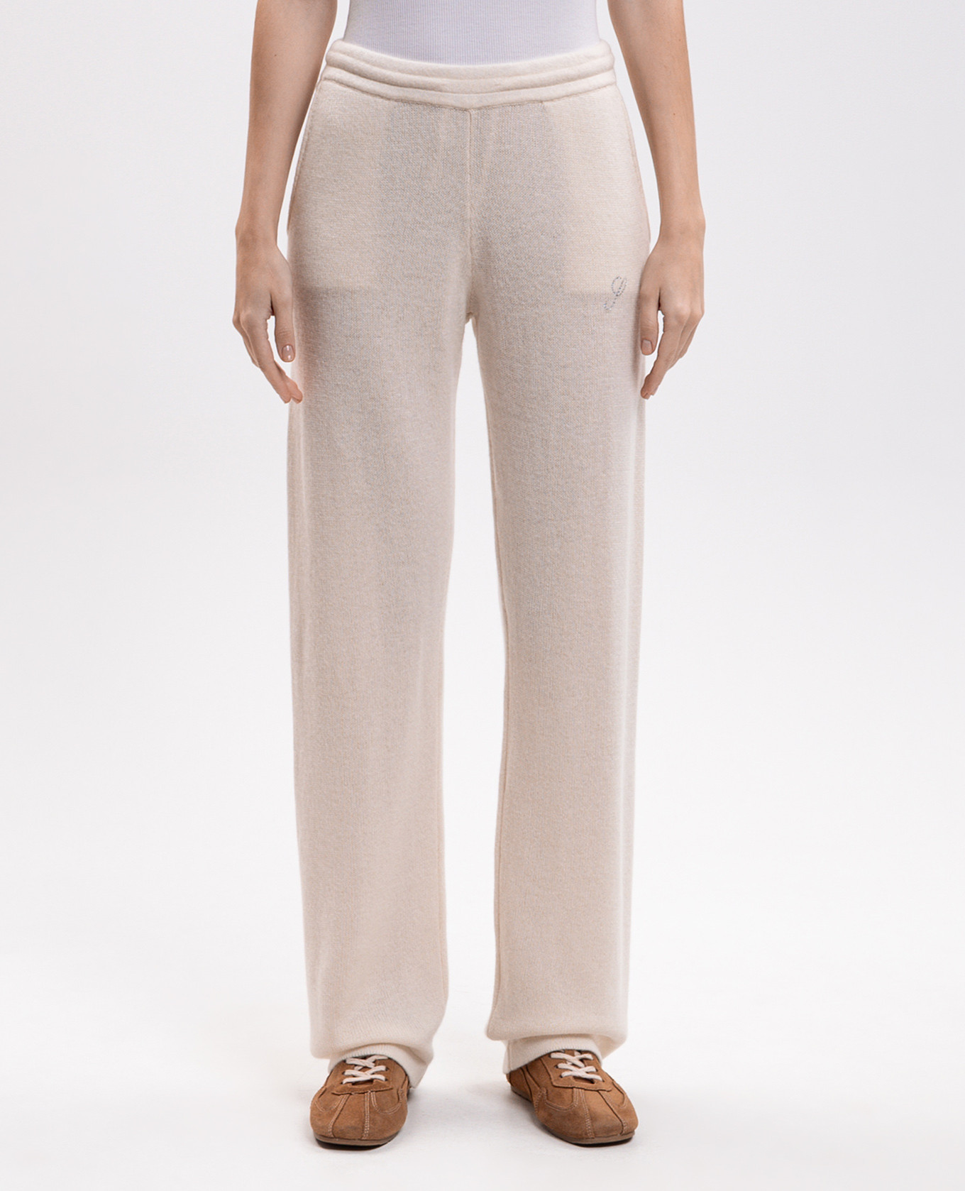 Ivory cashmere and wool pants Sporty & Rich 3