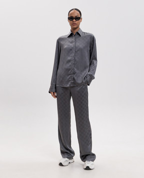 Off-White Gray blouse with emblem pattern 2FB00494T