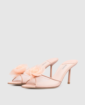 Le Silla Pink Rose mules with flower applique 5306D080BXPPNEM